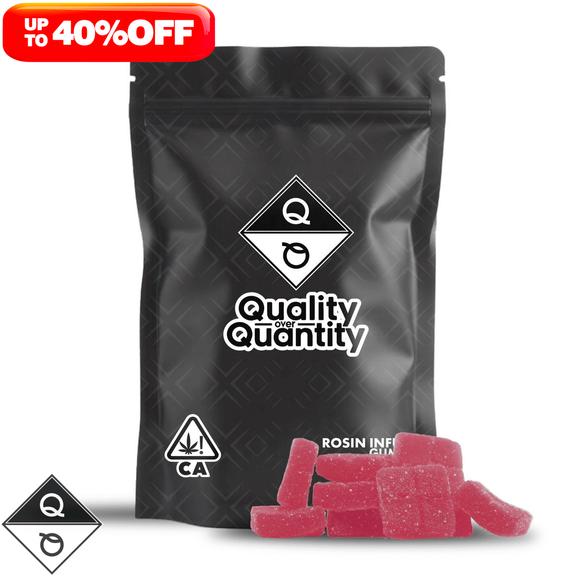 QUALITY OVER QUANTITY - Sour Watermelon 1:1 CBN:THC Rosin Gummies 100mg