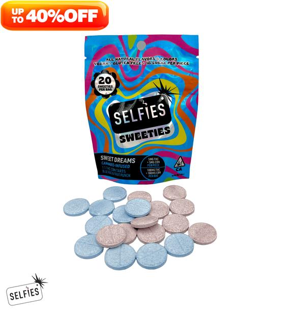SELFiES - Blue Raz & Fruit Punch Sweet Dreams Sweeties Infused Tarts CBN:THC 1:1 100mg