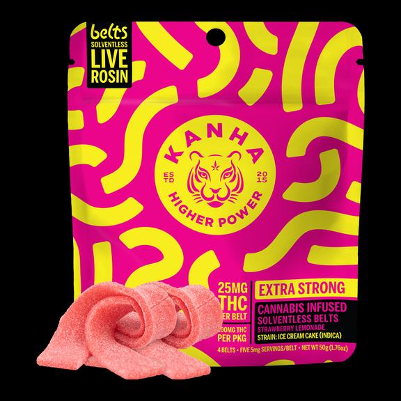 KANHA - Strawberry Lemonade | 100mg (25mgx4) Solventless Rosin Belt (Indica)