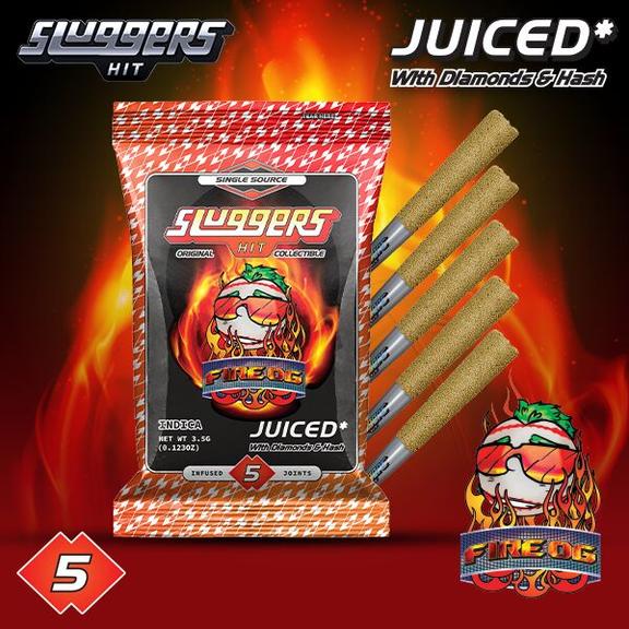 Sluggers - Fire OG | 5 Pk 3.5g Juiced Pre Rolls (Indica)