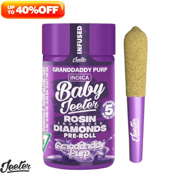 BABY JEETER - Granddaddy Purp Rosin Infused Preroll Pack 2.5g