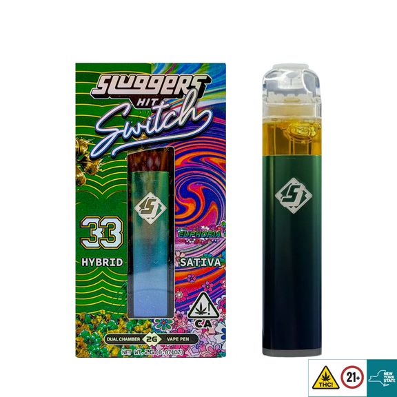 Sluggers Hit 33 x Euphoria 2g Switch Dual Chamber Disposables