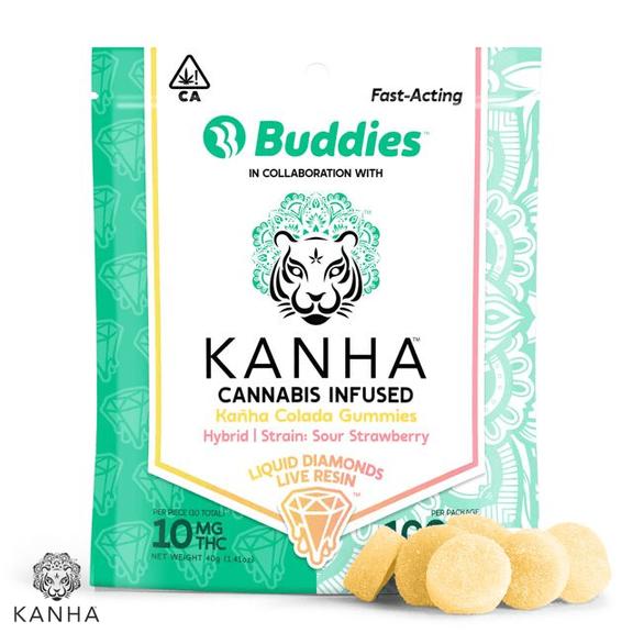 KANHA x BUDDIES - Kanha Colada Liquid Diamond Nano Gummies | Sour Strawberry 100mg