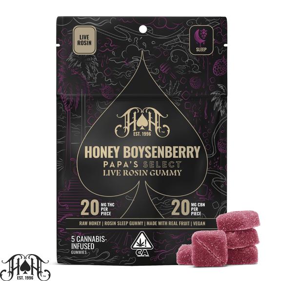 HEAVY HITTERS x PAPA'S SELECT - Honey Boysenberry THC:CBN Live Rosin Gummies 100mg
