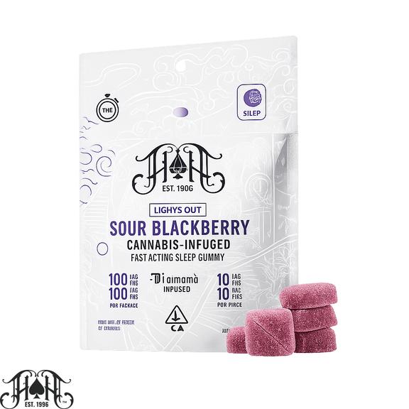 HEAVY HITTERS - Sour Blackberry Lights Out Diamond Infused Fast Acting THC:CBN Sleep Gummies 100mg