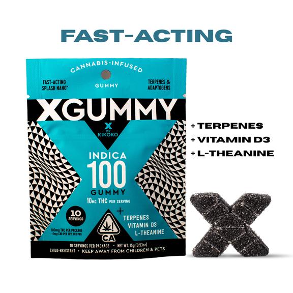 X - X Gummy Indica | 100mg THC (10mg THC x 10 Gummy Servings)