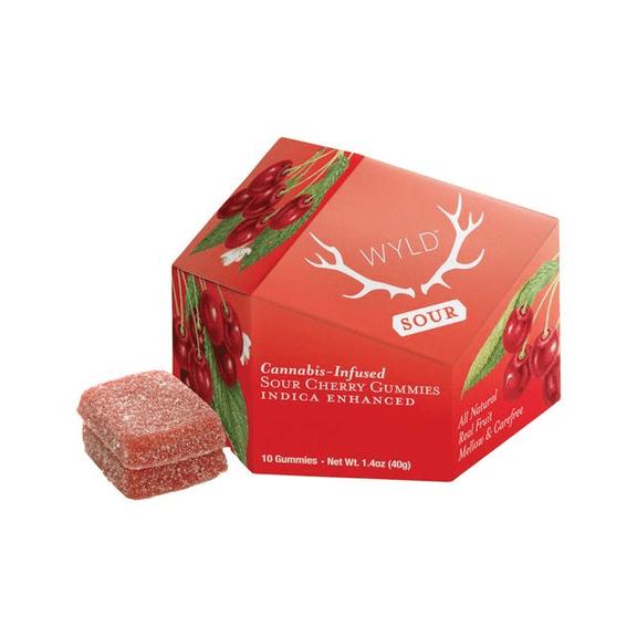 WYLD - Sour Cherry Indica Enhanced Gummies 100mg