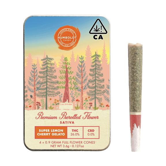 HUMBOLDT FARMS - Super Lemon Cherry Gelato Preroll 4 Pack 3.6g