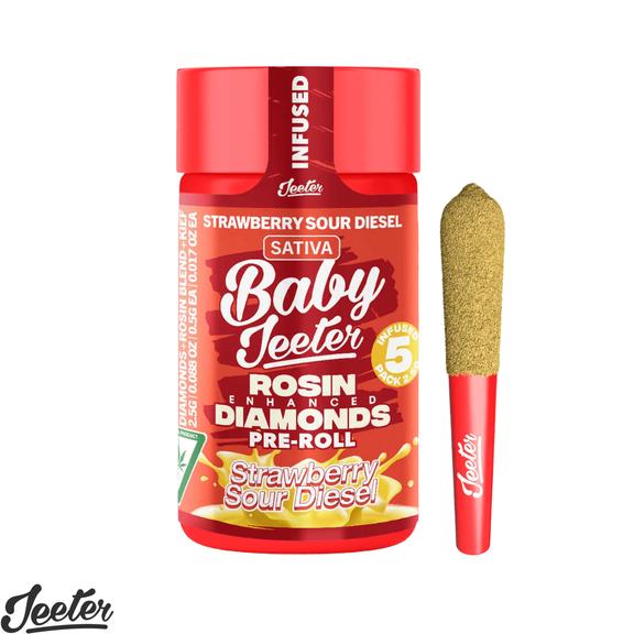 BABY JEETER - Strawberry Sour Diesel Rosin Infused Preroll 5 Pack 2.5g