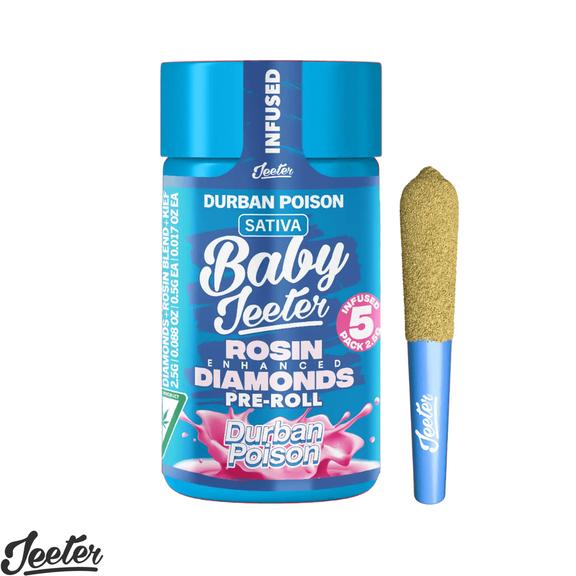 BABY JEETER - Durban Poison Rosin Infused Preroll 5 Pack 2.5g