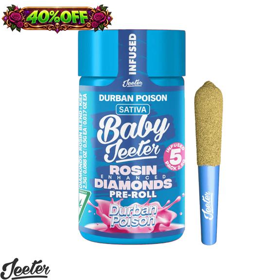 BABY JEETER - Durban Poison Rosin Infused Preroll 5 Pack 2.5g