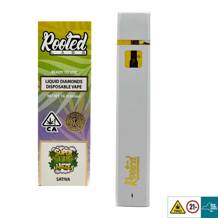 Rooted Labs Vapes, 1G Liquid Diamonds Disposable pens for Nyc weed delivery