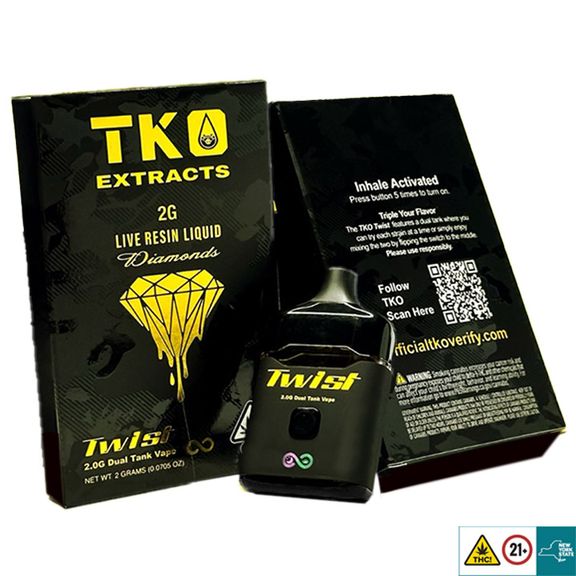 TKO Extracts 2g Live Resin Liquid Twist Dual Tank Vape